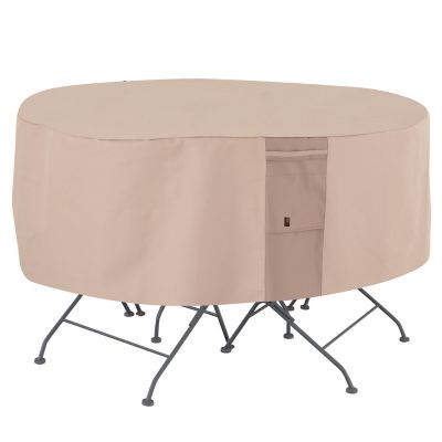 Modern Leisure Monterey Round Patio Table and Chair Set Cover, 94 in. Diameter x 23 in., Beige