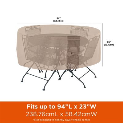 Image showing  Monterey Round Patio Table and Chair Set Cover, 94 in. Diameter x 23 in., Beige