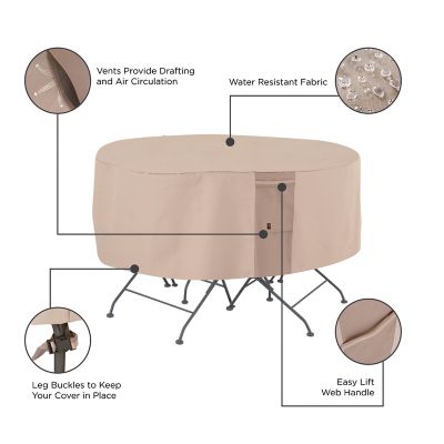 Image showing  Monterey Round Patio Table and Chair Set Cover, 94 in. Diameter x 23 in., Beige