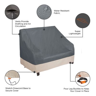 Image showing 6 th Modern Leisure Renaissance Ultralite Patio Loveseat Cover, 66 in. x 40 in. x 39 in., Gray