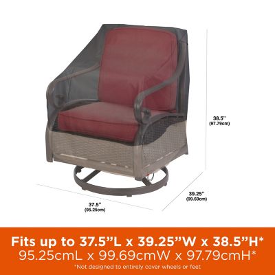 Image showing  Renaissance Patio Swivel Lounge Chair Cover, 37.5"L x 39.25"W x 38.5"H, Gray, 3012