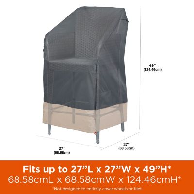 Image showing  Renaissance Ultralite Stackable/High-Back Patio Chair Cover, 27 in. x 27 in. x 49 in., Gray