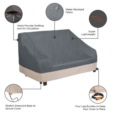 Image showing 3 th Modern Leisure Renaissance Ultralite Patio Loveseat Cover, 82.5 in. x 38 in. x 38.25 in., Gray
