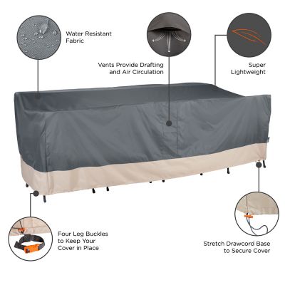 Image showing  Renaissance Rect/Oval Patio Table & Chair Set Cover, 108 in. x 64 in. x 34 in., Gray
