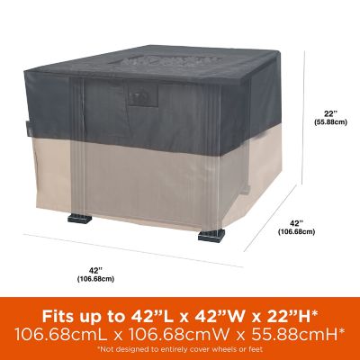 Image showing  Renaissance Square Fire Pit Table Cover, 42 in. Square x 22 in.H, Gray, 3024