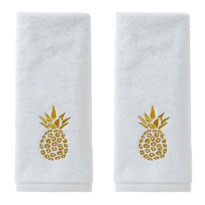 SKL Home Gilded Pineapple White Hand Towel Set, 2 pc.