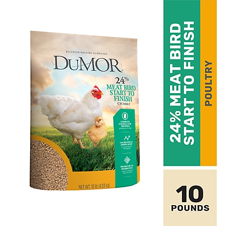 DuMOR 24% Meat Bird Start to Finish Crumble Poultry Feed, 10 lb.