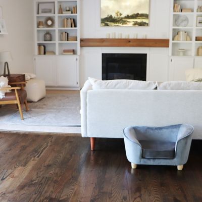 Image showing  28 in. Elegant Faux-Velvet Oval Pet Bed for Small-Sized Dogs and Cats