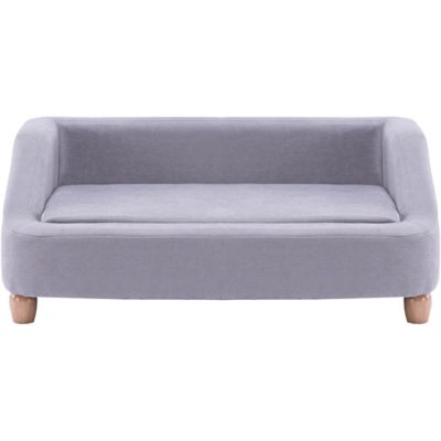 Image showing  Microfiber Rectangle Pet Bed for Medium-Sized Dogs, 36 in., Gray