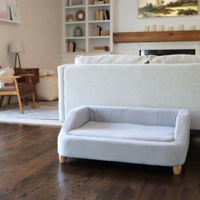 Image showing  Microfiber Rectangle Pet Bed for Medium-Sized Dogs, 36 in., Gray