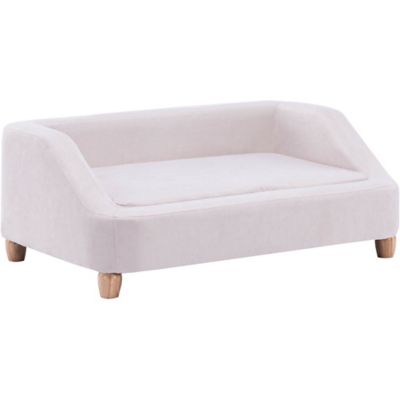 Image showing  36 in. Microfiber Rectangle Pet Bed for Medium-Sized Dogs, White