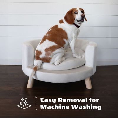 Image showing  28 in. Elegant Faux-Velvet Circular Pet Bed for Small- to Medium-Sized Dogs and Cats