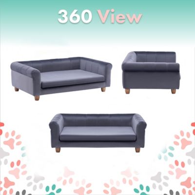 Image showing  42-In. Elegant Faux-Velvet Rectangle Pet Bed for Medium and Large Dogs