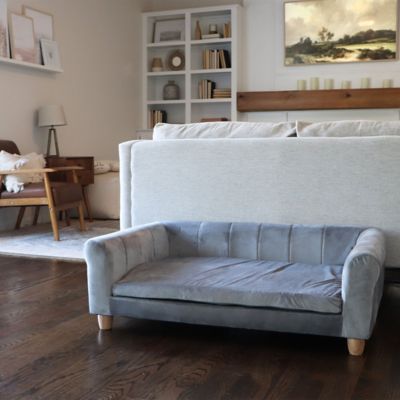 Image showing  42-In. Elegant Faux-Velvet Rectangle Pet Bed for Medium and Large Dogs