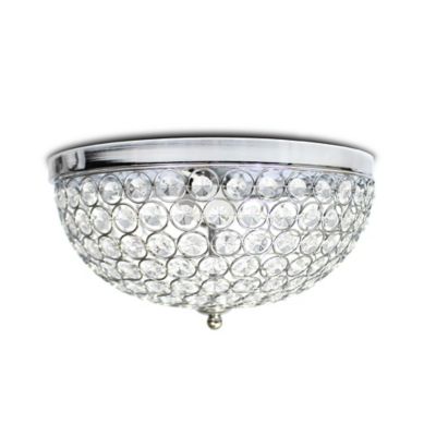 Image showing  2-Light Elipse Crystal Flush-Mount Ceiling Light