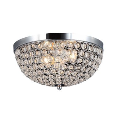 Image showing  2-Light Elipse Crystal Flush-Mount Ceiling Light