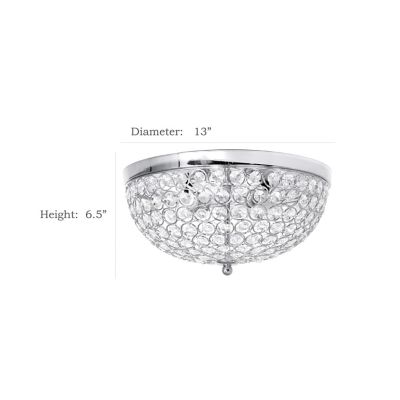 Image showing  2-Light Crystal Flush-Mount Ceiling Lights, Chrome, 2 pc.