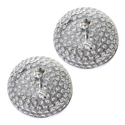 Image showing  2-Light Crystal Flush-Mount Ceiling Lights, Chrome, 2 pc.