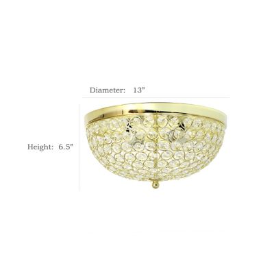 Image showing  2-Light Crystal Flush-Mount Ceiling Lights, 2 pc., FM1000-GLD-2PK