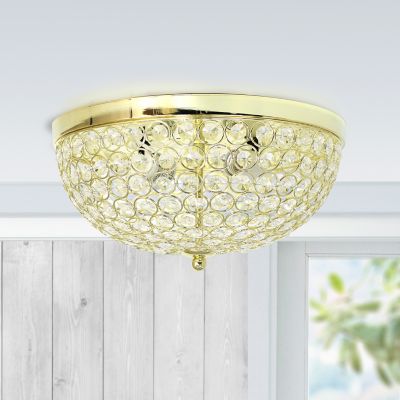 Image showing  2-Light Crystal Flush-Mount Ceiling Lights, 2 pc., FM1000-GLD-2PK