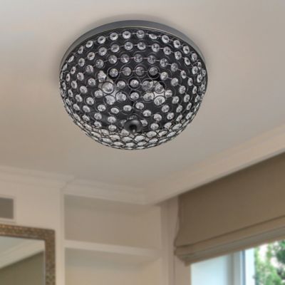 Elegant Designs 2-Light Ellipse Crystal Flush-Mount Ceiling Light