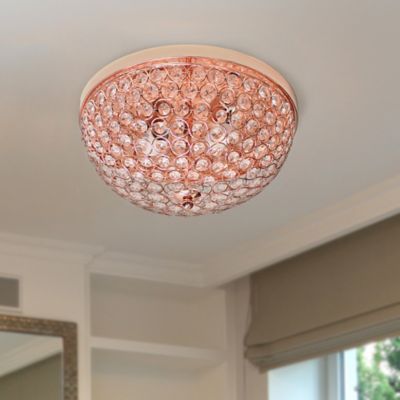 Elegant Designs 2-Light Elipse Flush-Mount Ceiling Light, Rose Gold