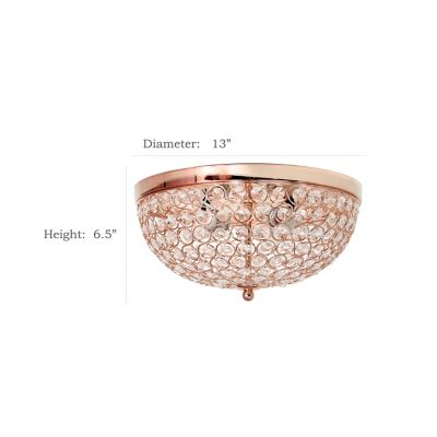 Image showing  2-Light Elipse Flush-Mount Ceiling Light, Rose Gold