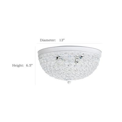 Image showing  2-Light Elipse Crystal Flush-Mount Ceiling Light, White