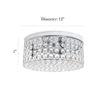 Image showing  1-Light Ellipse Round Flush-Mount Light, Chrome