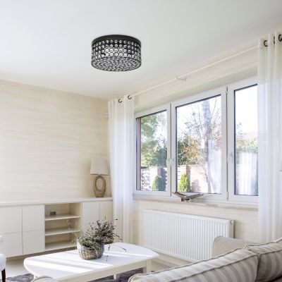 Elegant Designs Elipse Round Flush-Mount Light, Restoration Bronze