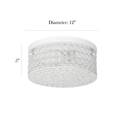 Image showing  2-Light Ellipse Round Flush-Mount Light, White