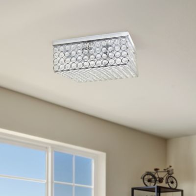 Image showing  1-Light Elipse Square Flush-Mount Light, Chrome