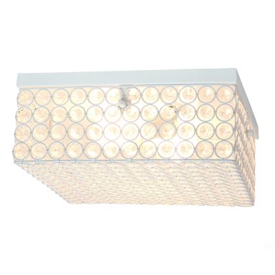 Image showing  2-Light Elipse Square Flush-Mount Light, White