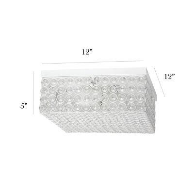 Image showing  2-Light Elipse Square Flush-Mount Light, White