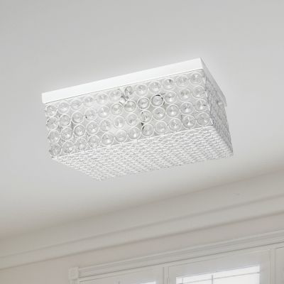 Image showing  2-Light Elipse Square Flush-Mount Light, White