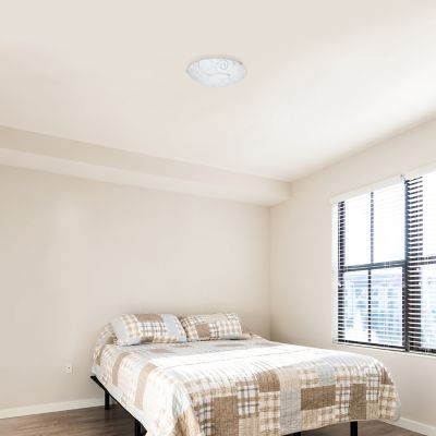 Simple Designs Round Flush-Mount Ceiling Light with Scroll/Swirl Design