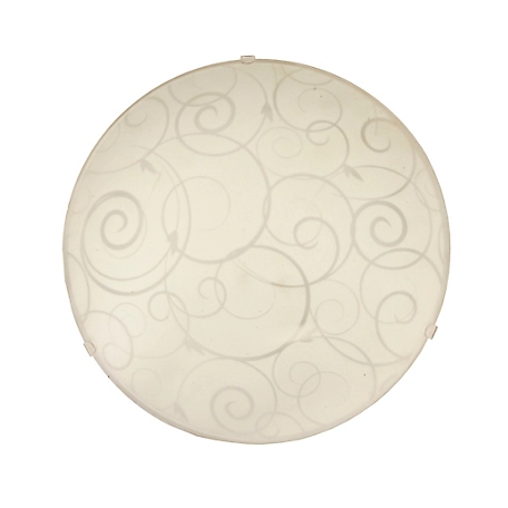 Simple Designs Round Flush-Mount Ceiling Light with Scroll/Swirl Design