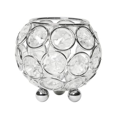 Elegant Designs Elipse Circular Candle Holder, 3.75 in., HG1005-CHR