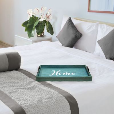 Image showing  Decorative Wood Serving Tray with Handles