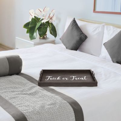 Image showing  Decorative Wood Serving Tray with Handles