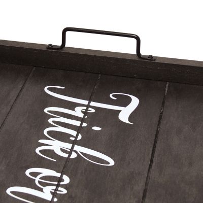 Image showing  Decorative Wood Serving Tray with Handles