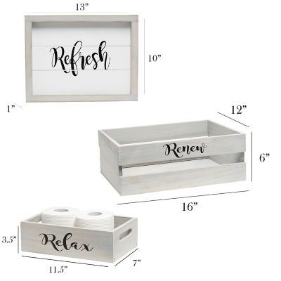 Image showing  Decorative Wood Bathroom Set, 3 pc.