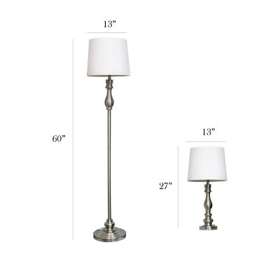 Image showing  Brushed Steel Assorted Lamp Set, 3-Pack
