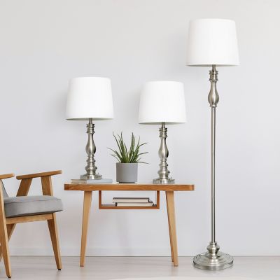 Image showing  Brushed Steel Assorted Lamp Set, 3-Pack