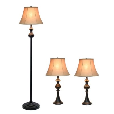 Image showing  3 pc. Traditionally Crafted Lamp Set, Tan Shades