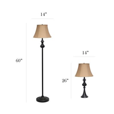 Image showing  3 pc. Traditionally Crafted Lamp Set, Tan Shades