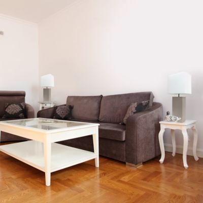 Elegant Designs 21 in. H Modern Table Lamps with Fabric Shades, Gray Leather, 2-Pack