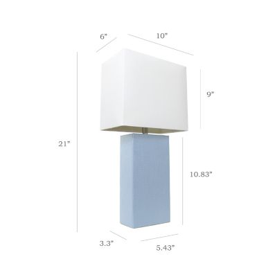 Image showing  21 in. H Modern Table Lamps with Fabric Shades, Periwinkle Leather, 2-Pack
