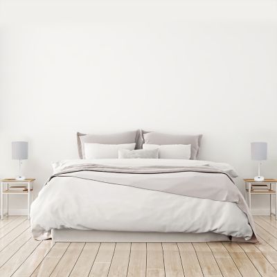 LimeLights 19.5 in. H Stick Lamps with Charging Outlet and Fabric Shade, 2-Pack, Gray/White