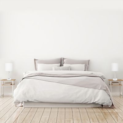 LimeLights 19.5 in. H Stick Lamps with Charging Outlet and Fabric Shade, 2-Pack, White/White